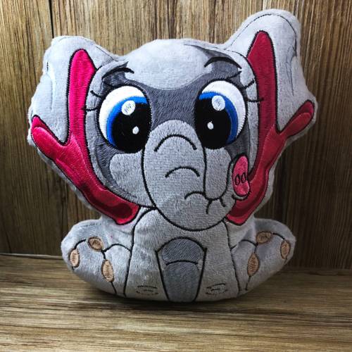 Stickdatei ITH Elefant Betty für Rahmen 16×26 cm, Maschinenstickerei, ITH Stickmuster mit Tiermotiv