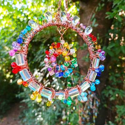 Funkelnder Regenbogen Sonnenfänger – Bunte Feng Shui Gartendeko & Geschenkidee
