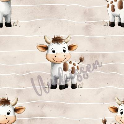 Stoff, Meterware - Kuh, Landtiere, Bauernhof - verschiedene Stoffarten
