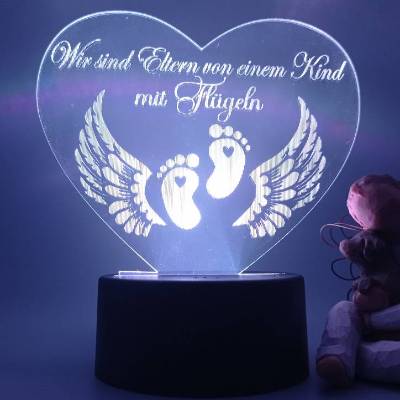 graviertes Herz als Trauerlicht• Erinnerungslicht•Weihnachtsdekoration •Fehlgeburt• Sternenkindandenken• Gedenken