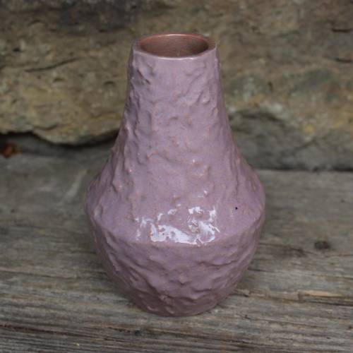 Vase rosa mit Struktur Keramik 50er Jahre