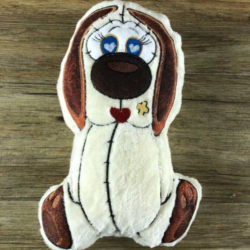 Stickdatei ITH Hund LUCKY für Rahmen 16×26 cm, Maschinenstickerei, ITH Stickmuster mit Tiermotiv