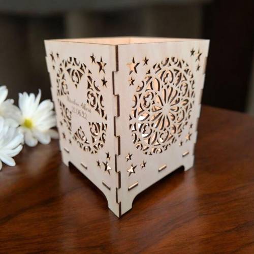Graviertes Holzlicht Sternenkind • Trauerlicht • Erinnerung & Geschenk • Hochzeitslicht • Hochzeitsgeschenk