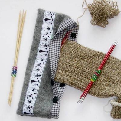 Walk-Stricknadeletui, Nadelspielmappe unterwegs, Katzen Nadelgarage, Nadelspiel-Etui Stricknadel-Aufbewahrung Handtasche