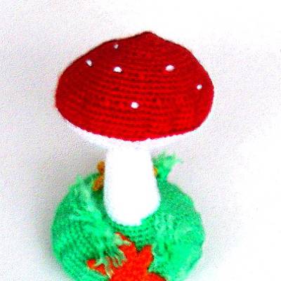 Türstopper Fensterstopper Tischdekoration Geschenk Sommer Herbstdekoration Fliegenpilz gehäkelter Pilz