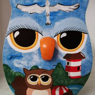 Martime Eule als Spardose für'n Urlaub