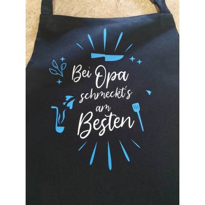 Kochschürze Grillschürze "Bei Opa schmeckt´s am Besten" Tolles Geburtstagsgeschenk für Opa Küchenchef