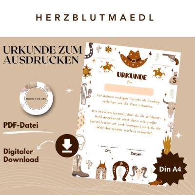 Personalisierte Cowboy Zertifikate – Das perfekte Mitgebsel für unvergessliche Cowboypartys