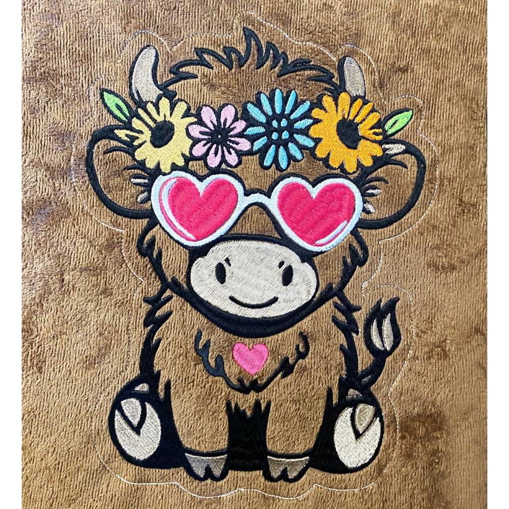 Stickdatei ITH Rind Maja für Rahmen 16x26 cm, Maschinenstickerei, ITH Stickmuster mit Tiermotiv Bild 5