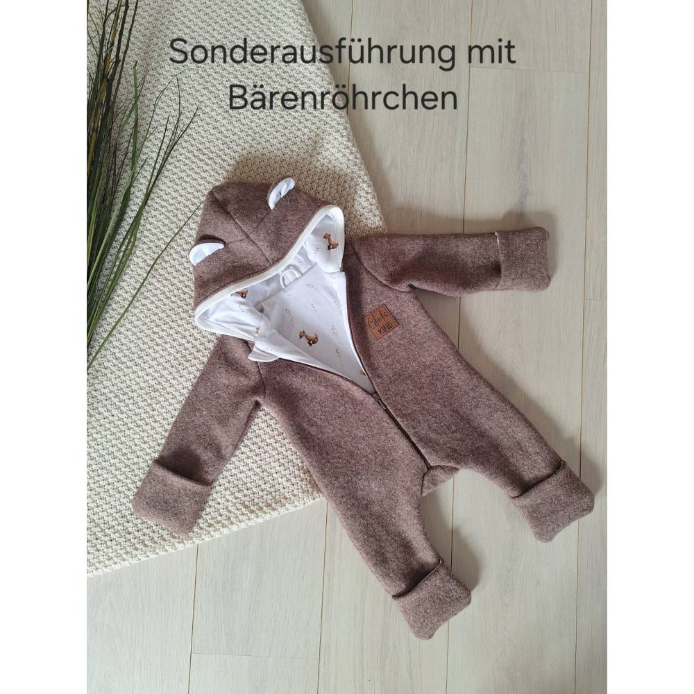 Wollwalkoverall mit Umschlagbündchen individuell gefertigt – Walkoverall nach Wunsch Bild 10