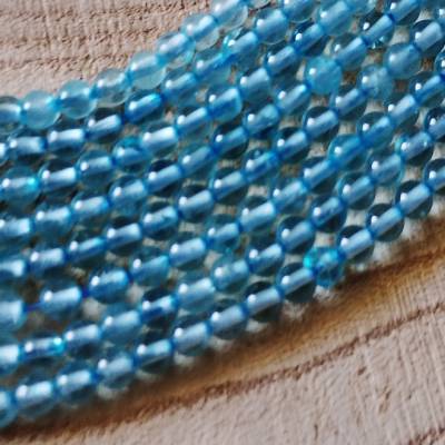 natürliche Blautopas Perlen AA 3 mm glatt Strang