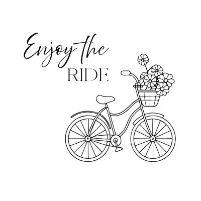 Enjoy the Ride PNG SVG Datei - Download Plotterdatei - Plotter File - Fahrrad mit Blumen Bicycle with flowers