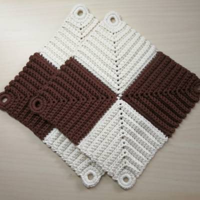 Topflappen Set, Patchwork Stil, 2-farbig, verschiedene Varianten