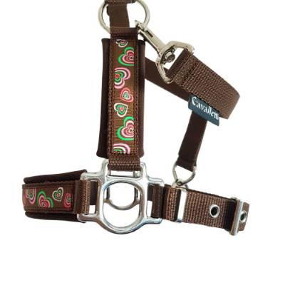 Halfter Shetty XS Bunte Herzen Pferdehalfter Größe Shetty XS braun bunt 