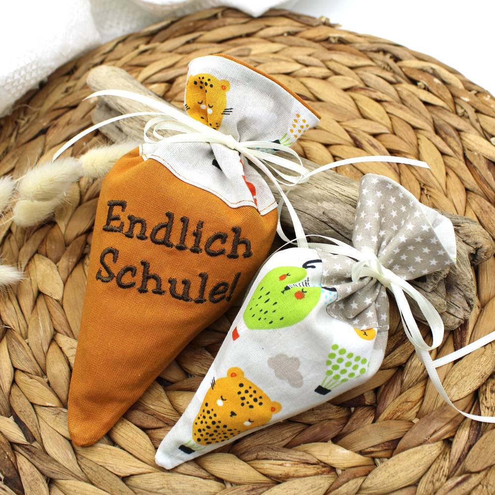 ITH Stickdatei zweifarbig Schultüte Zuckertüte aus Stoff Blankodatei verschiedene Größen Bild 4