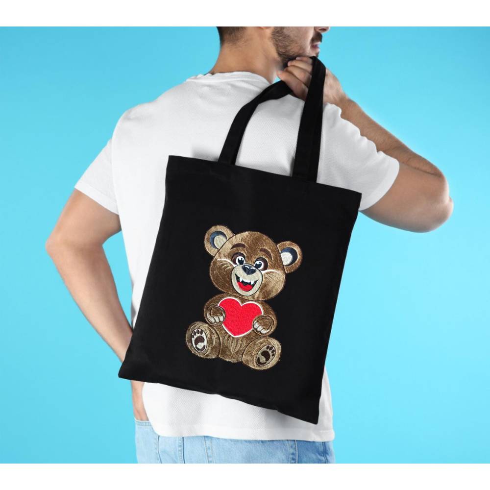 Stickdatei Applikation Bär Fred in 3 Größen, Maschinenstickerei, Stickmuster mit Tiermotiv Bild 4