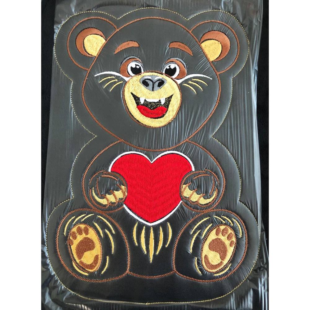 Stickdatei Applikation Bär Fred in 3 Größen, Maschinenstickerei, Stickmuster mit Tiermotiv Bild 5
