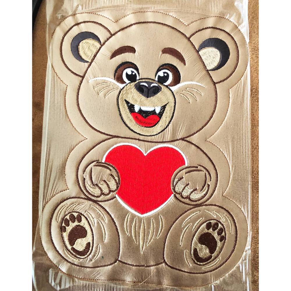 Stickdatei Applikation Bär Fred in 3 Größen, Maschinenstickerei, Stickmuster mit Tiermotiv Bild 7