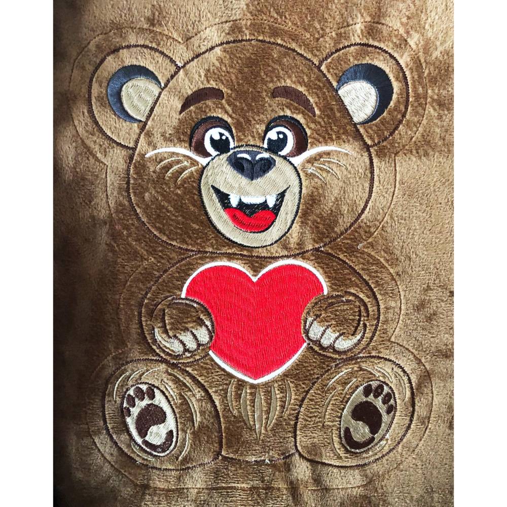 Stickdatei Applikation Bär Fred in 3 Größen, Maschinenstickerei, Stickmuster mit Tiermotiv Bild 8