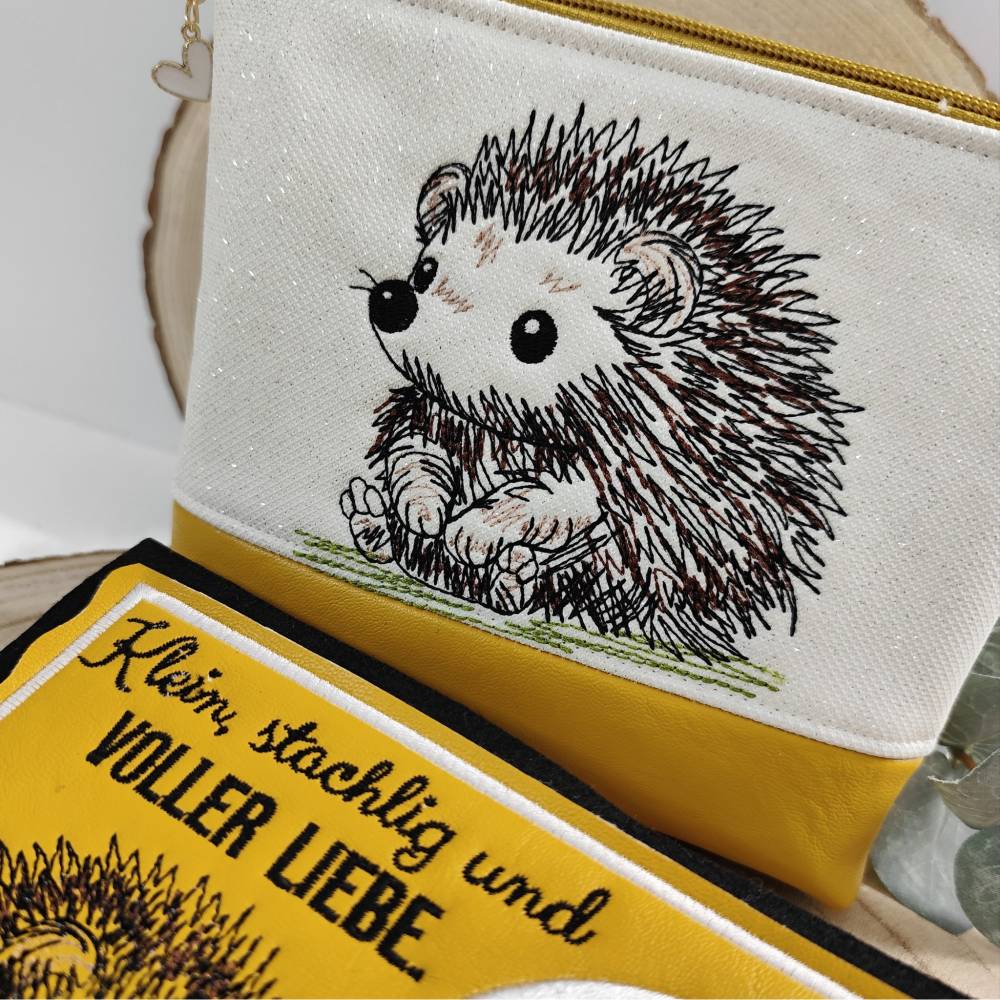 Stickdateien Set Igel im Scribble Stil inkl. ITH – 6 Motive für 10x10 cm Rahmen Bild 7