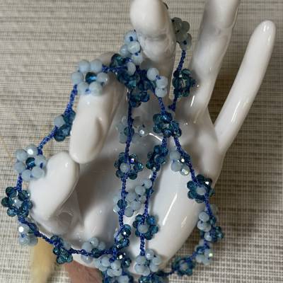 Armband, Perlenarmband mit Facettenperlen aus Glas , Schmuck