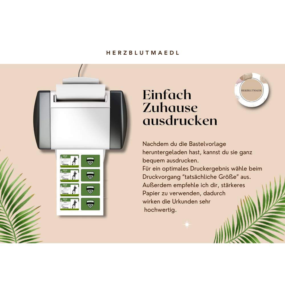 Bastelvorlage Fußball Spielerpass für Kindergeburtstag, Fußballparty, Fußballturniere - Tolles Mitgebsel Bild 3