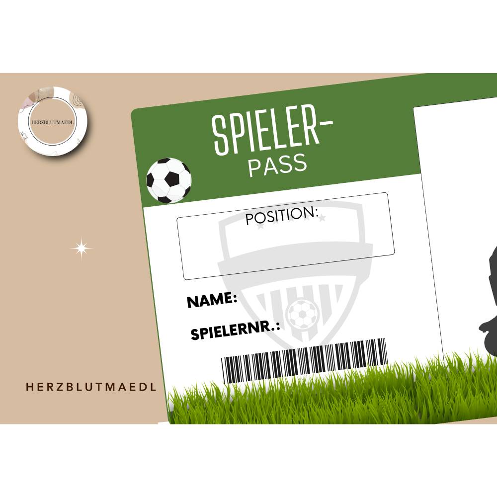 Bastelvorlage Fußball Spielerpass für Kindergeburtstag, Fußballparty, Fußballturniere - Tolles Mitgebsel Bild 5