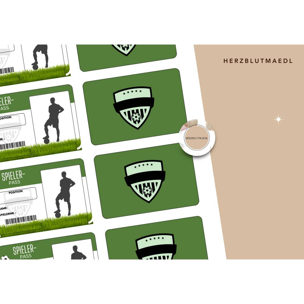 Bastelvorlage Fußball Spielerpass für Kindergeburtstag, Fußballparty, Fußballturniere - Tolles Mitgebsel Bild 8
