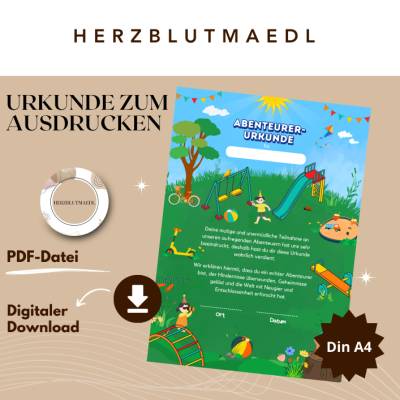 Personalbare Spielplatz-Urkunde für Kinder – Das perfekte Mitgebsel für Geburtstage, Kinderfeste & Abenteuer