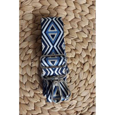 Taschengurt verstellbar dunkelblau-hellblau, Gurtband mit Karabiner in vielen verschiedenen Farben