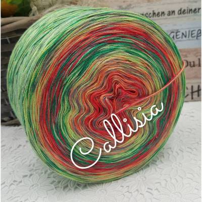 (GP €80€/kg)3 fädig **Callisia ** Farbverlaufsgarn / Bobbel / Wolle  Kunterbunt