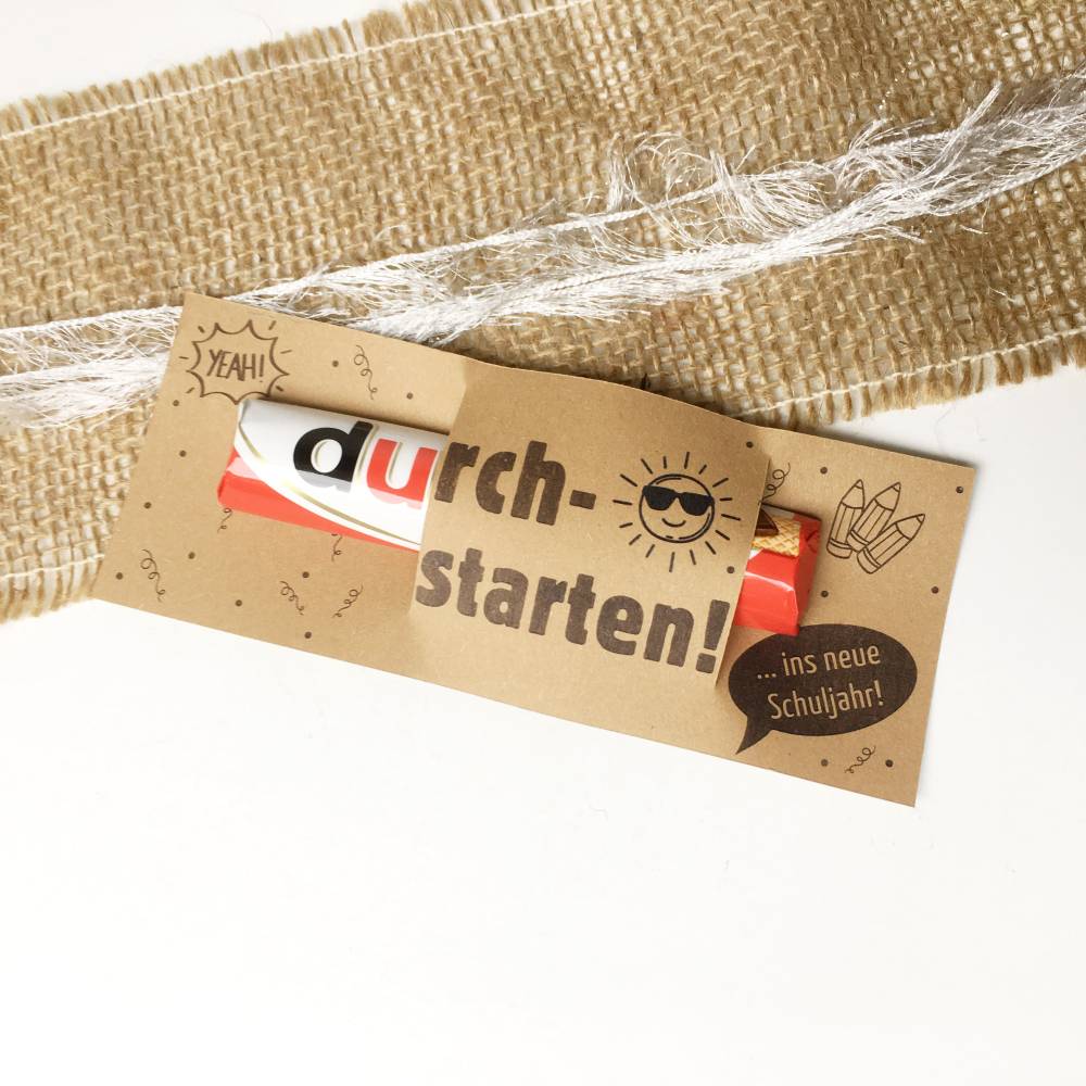Druckvorlage Willkommensgeschenk Schulbeginn, Schulstart, Geschenkidee von Lehrer, für Schüler, durchstarten ins neue Sc Bild 1
