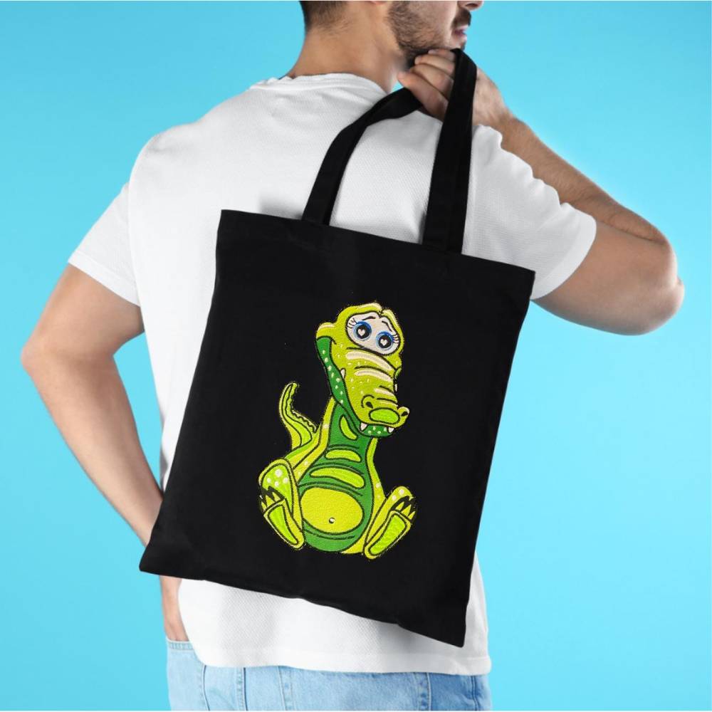 Stickdatei Applikation Kroko Krokolino in 3 Größen, Maschinenstickerei, Stickmuster mit Tiermotiv Bild 6