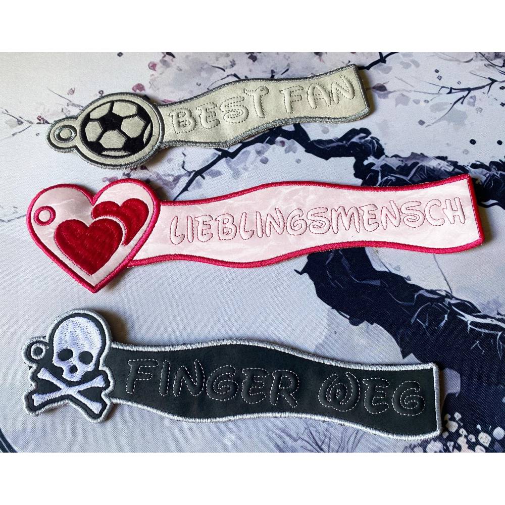 Stickdatei 3D-Anhänger GUTE FAHRT, Maschinenstickerei, Stickmuster mit Trapunto-Effekt, 3D-Stick, Lesezeichen Bild 8