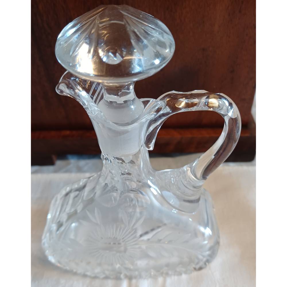 Vintage Kristall Karaffe 14 cm – Kleine Karaffe aus Kristallglas, zeitlos & edel