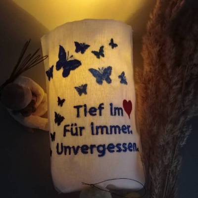 Lichtersäckchen, Trauerlicht, Erinnerungslicht - Tief im Herzen. Für immer. Unvergessen - Gedenklicht,