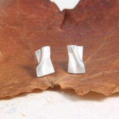 Ohrstecker Värmdö, Silber 925/-, kleines Rechteck, ca 10 x 6 mm