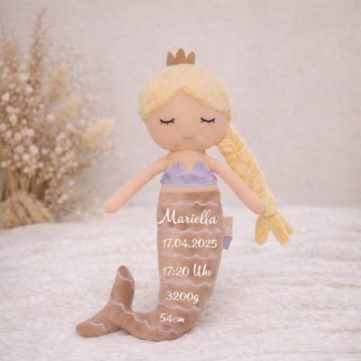 Meerjungfrau Kuscheltier mit Name & Geburtsdaten