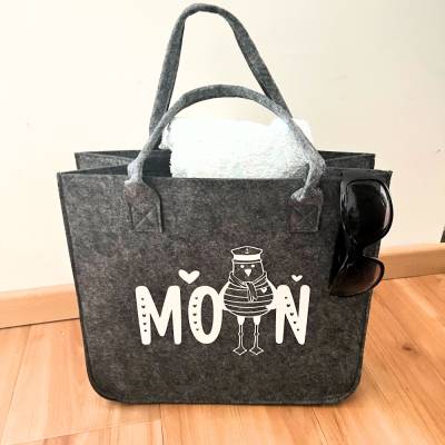 Filztasche „Moin – stabile Einkaufstasche, Aufbewahrung & Deko, maritimes Design