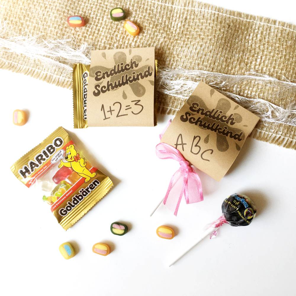 Druckvorlage Endlich Schulkind, Geschenk Einschulung, 1. Klasse, Lolly, Erstklässler, Schultüte, Schulanfang Bild 5