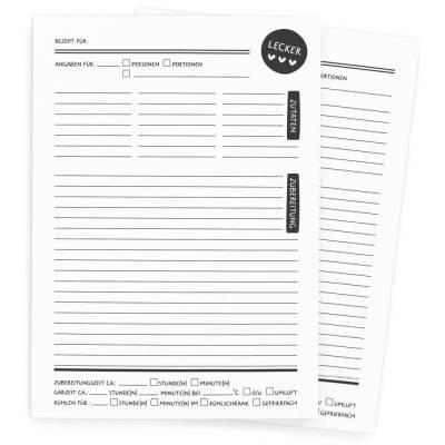 Rezeptblock A4 – 50 Blatt 100 Rezepte | Dein persönliches Kochbuch zum Selberschreiben | Hochwertig