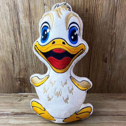 Stickdatei ITH Ente Duggy für Rahmen 16x26 cm, Maschinenstickerei, ITH Stickmuster mit Tiermotiv