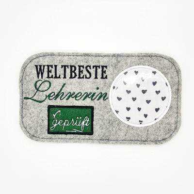 Stickdatei Mug Rug für Lehrer und Lehrerin