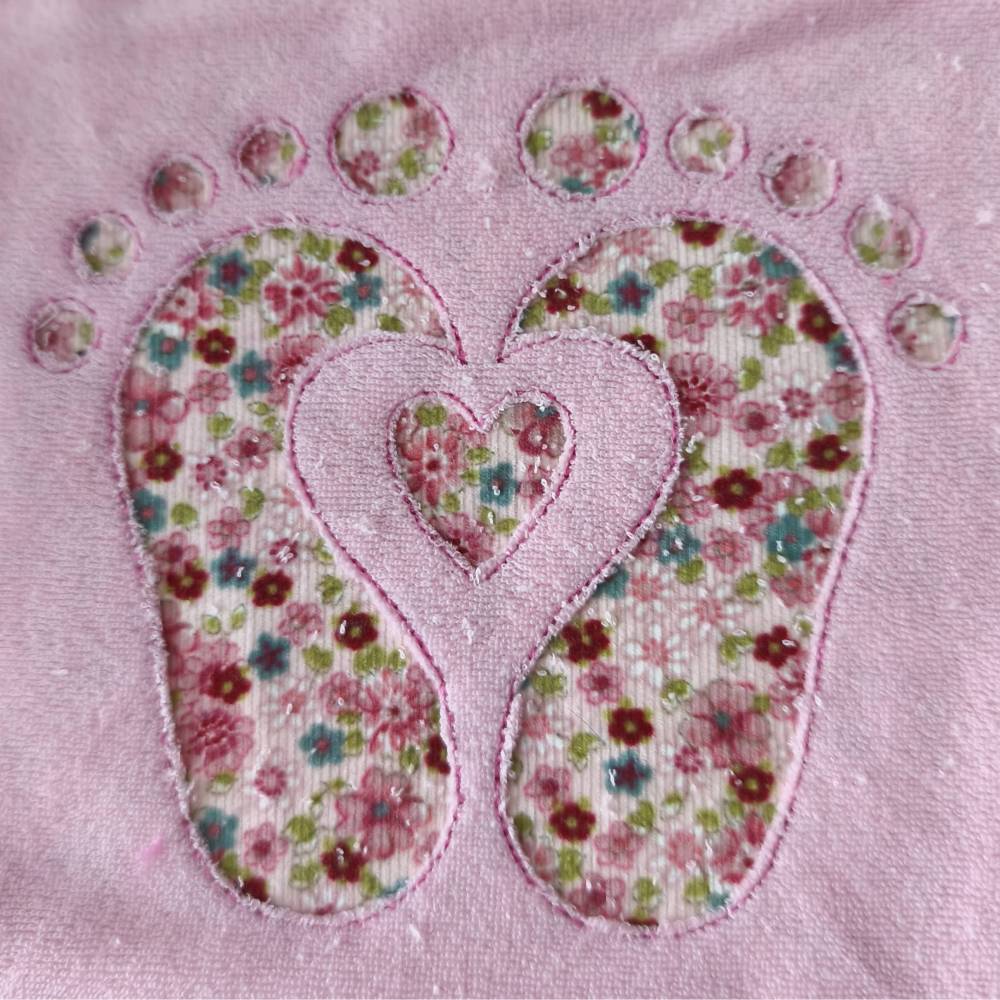 Stickdatei Babyfüsse 2 - Negativ Applikation Set 2548 – 5 Größen, Applikation für Schultüte, Kleidung & Accessoires Bild 3