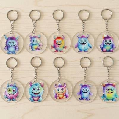 Schlüsselanhänger Monster süß – Kawaii Design, Geschenkidee, Acryl, 6–7 cm, SAAS-106-115