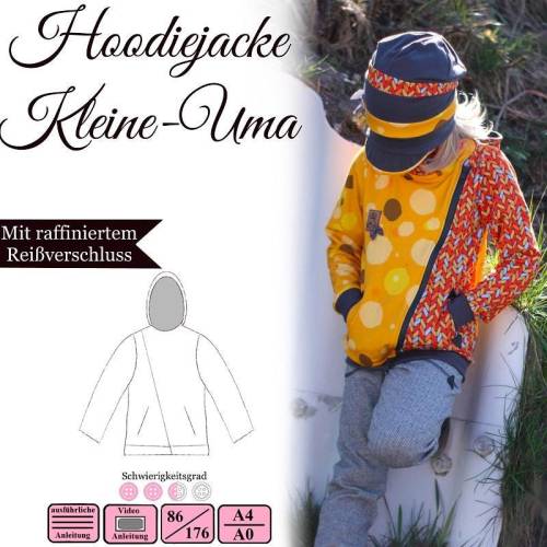 Kinder Hoodiejacke "Kleine-Uma" - Gr. 86-176 - EBook und Nähanleitung
