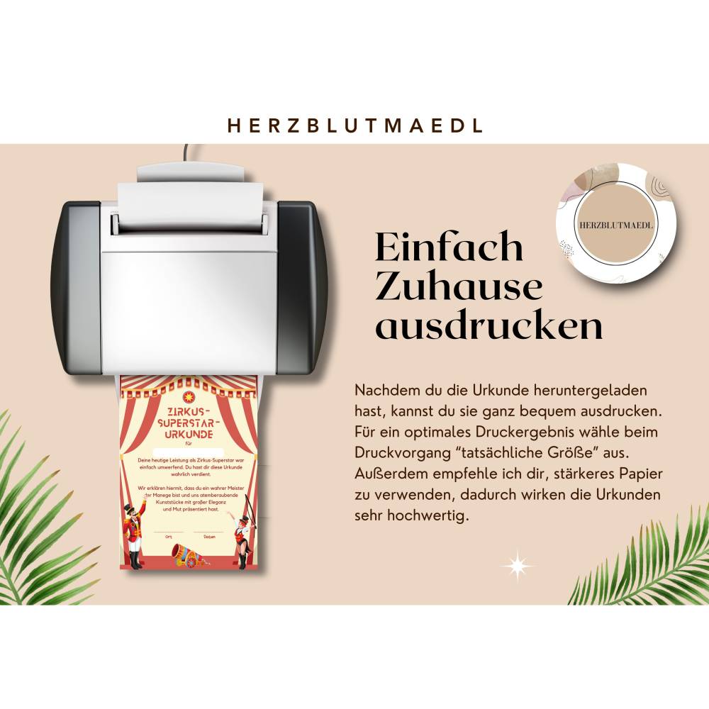 Personalisierte Zirkus-Urkunde für Kinder – Das perfekte Mitgebsel für Kindergeburtstage & Zirkusfeste Bild 3