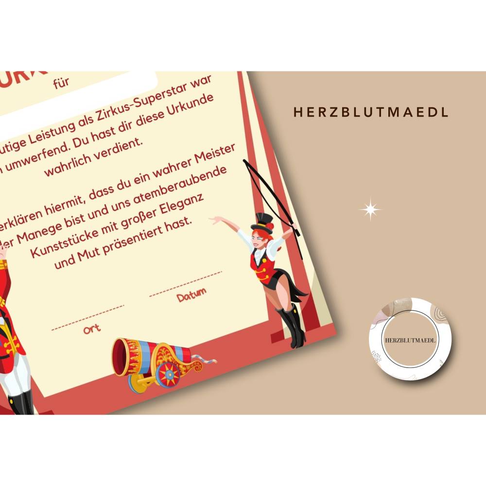 Personalisierte Zirkus-Urkunde für Kinder – Das perfekte Mitgebsel für Kindergeburtstage & Zirkusfeste Bild 7