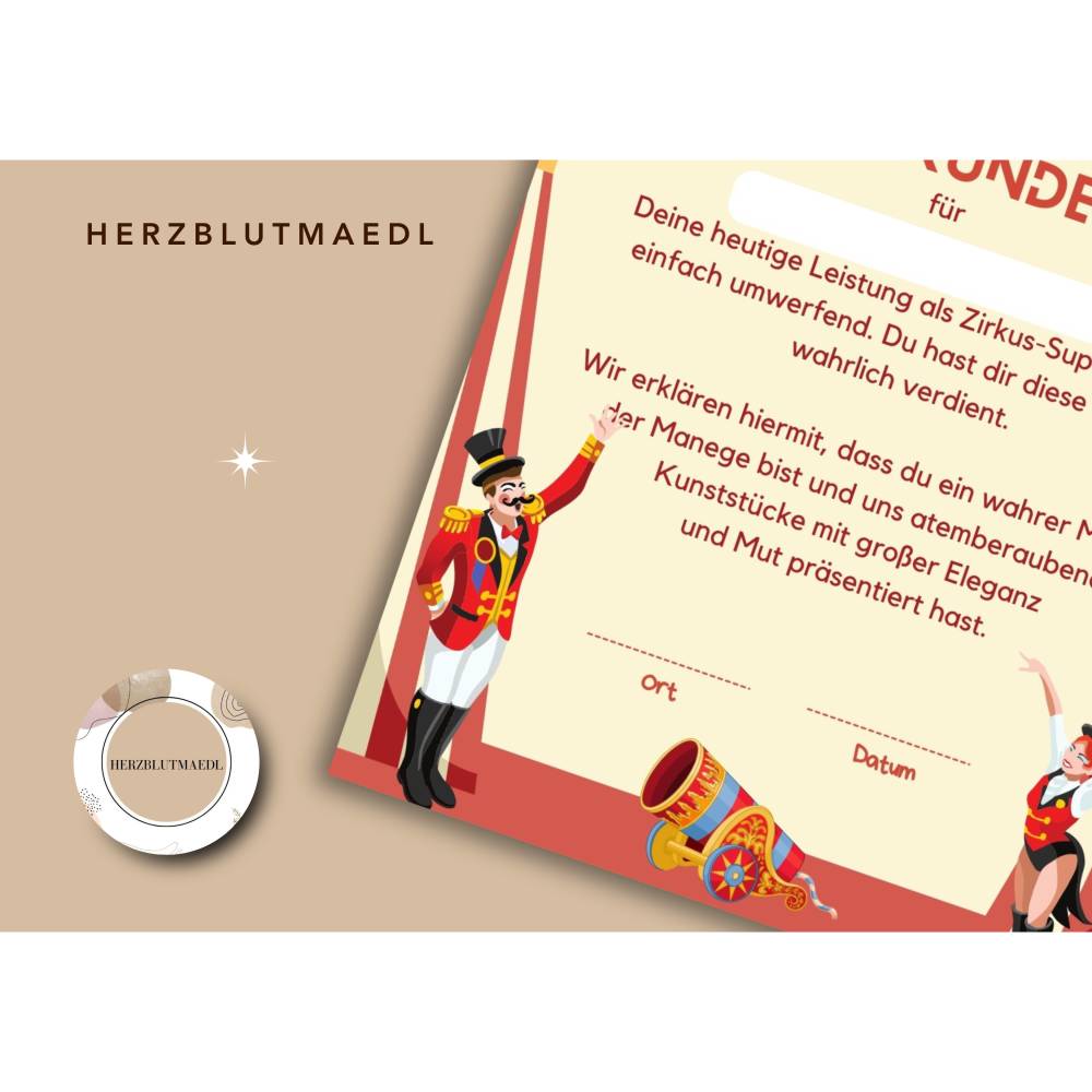 Personalisierte Zirkus-Urkunde für Kinder – Das perfekte Mitgebsel für Kindergeburtstage & Zirkusfeste Bild 8