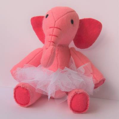 Elefant in rosa mit Einhorn und Tütü aus Filz handgenäht, ideal als Geschenk 